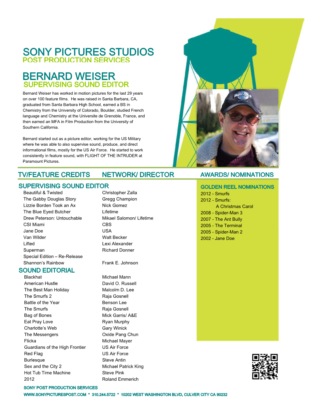 Sony Pictures Studios Bernard Weiser