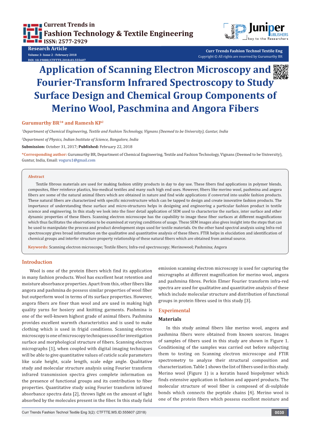 Application of Scanning Electron Microscopy and Fourier-Transform