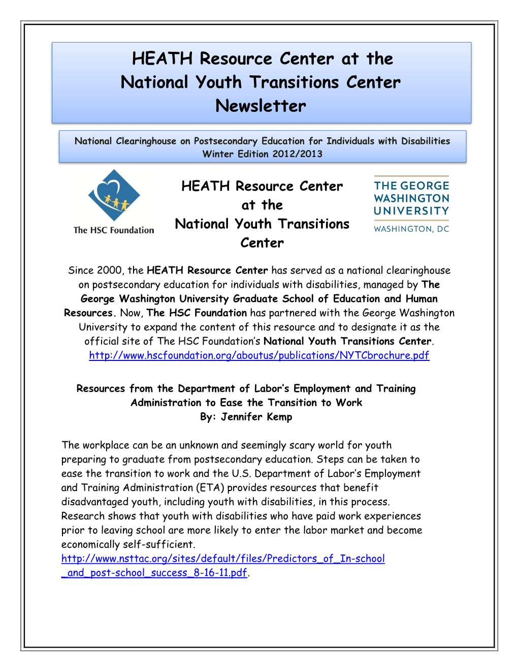 HEATH NYTC 2012 December Newsletter