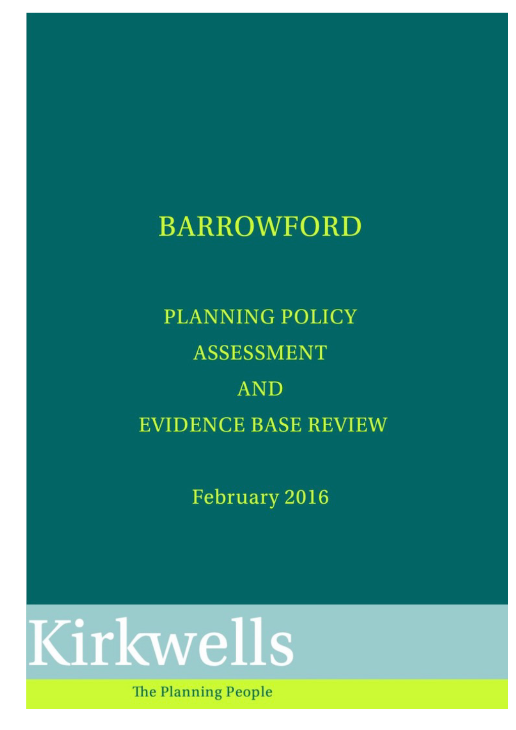 Barrowford Planning Policy Assessment and Evidence-Base