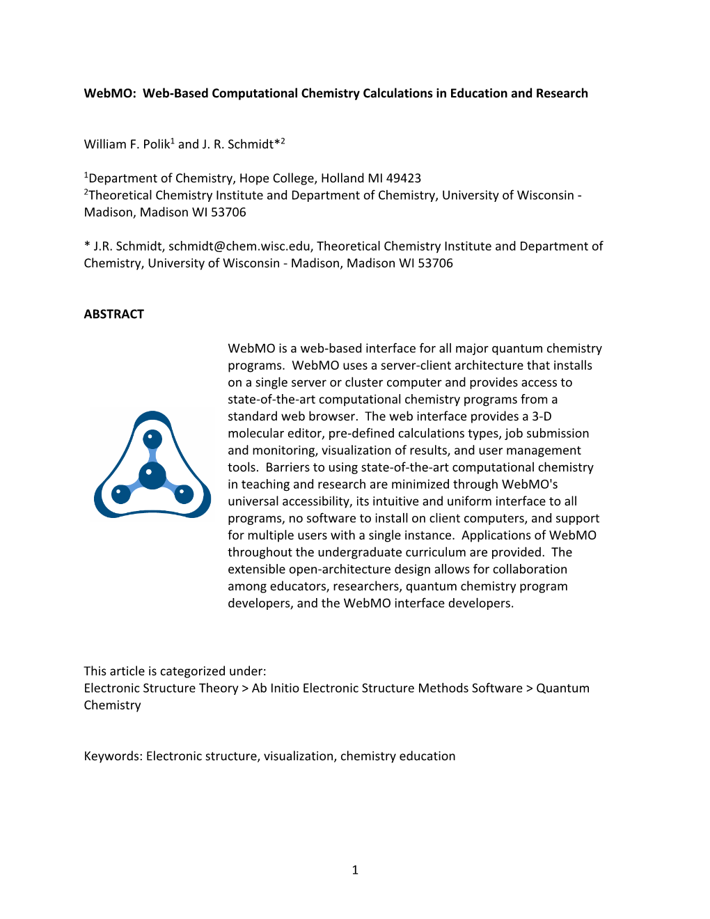 Web-Based Computational Chemistry Calculations in Education and Research