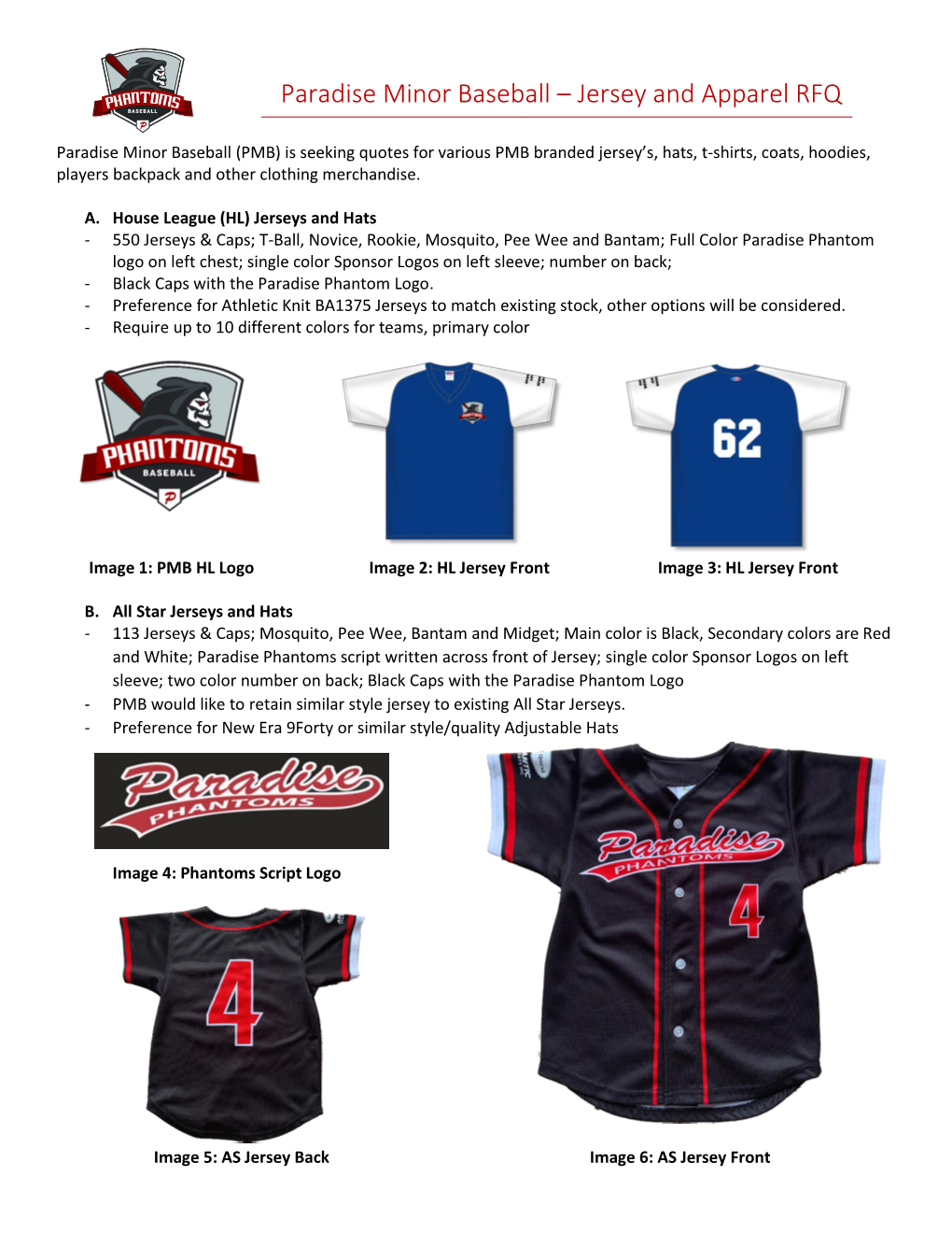 Jersey and Apparel RFQ