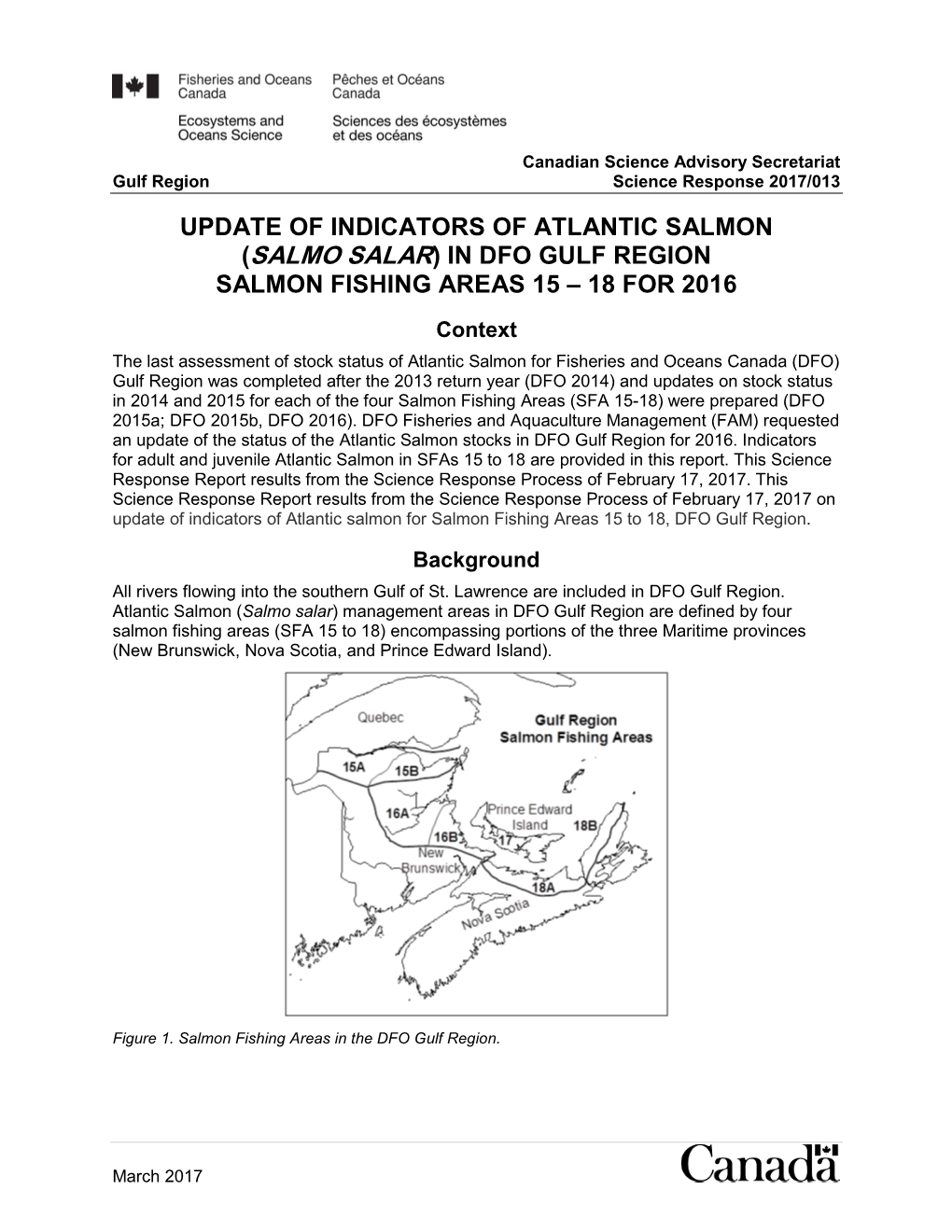 Update of Indicators of Atlantic Salmon