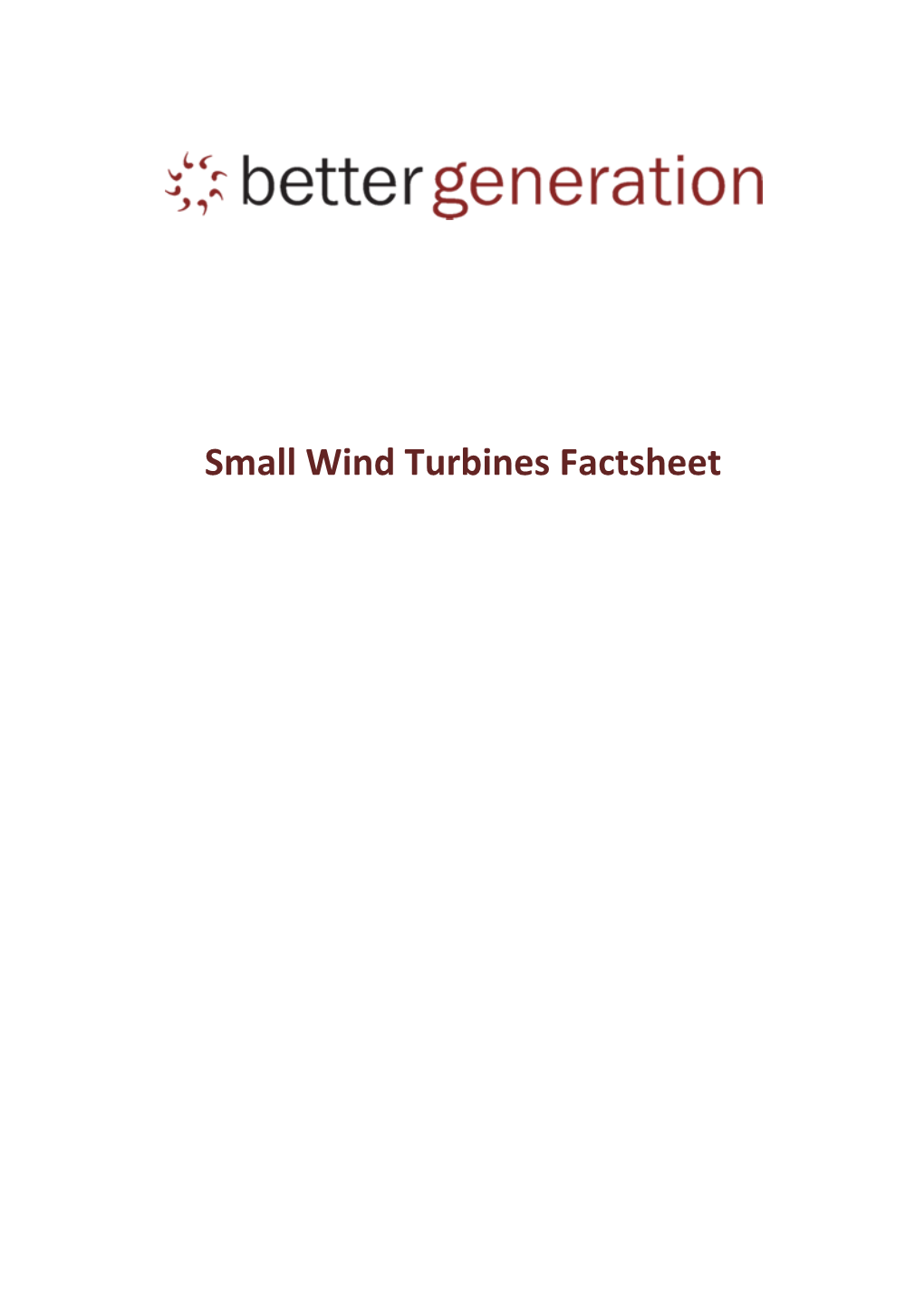 Wind Turbines Factsheet