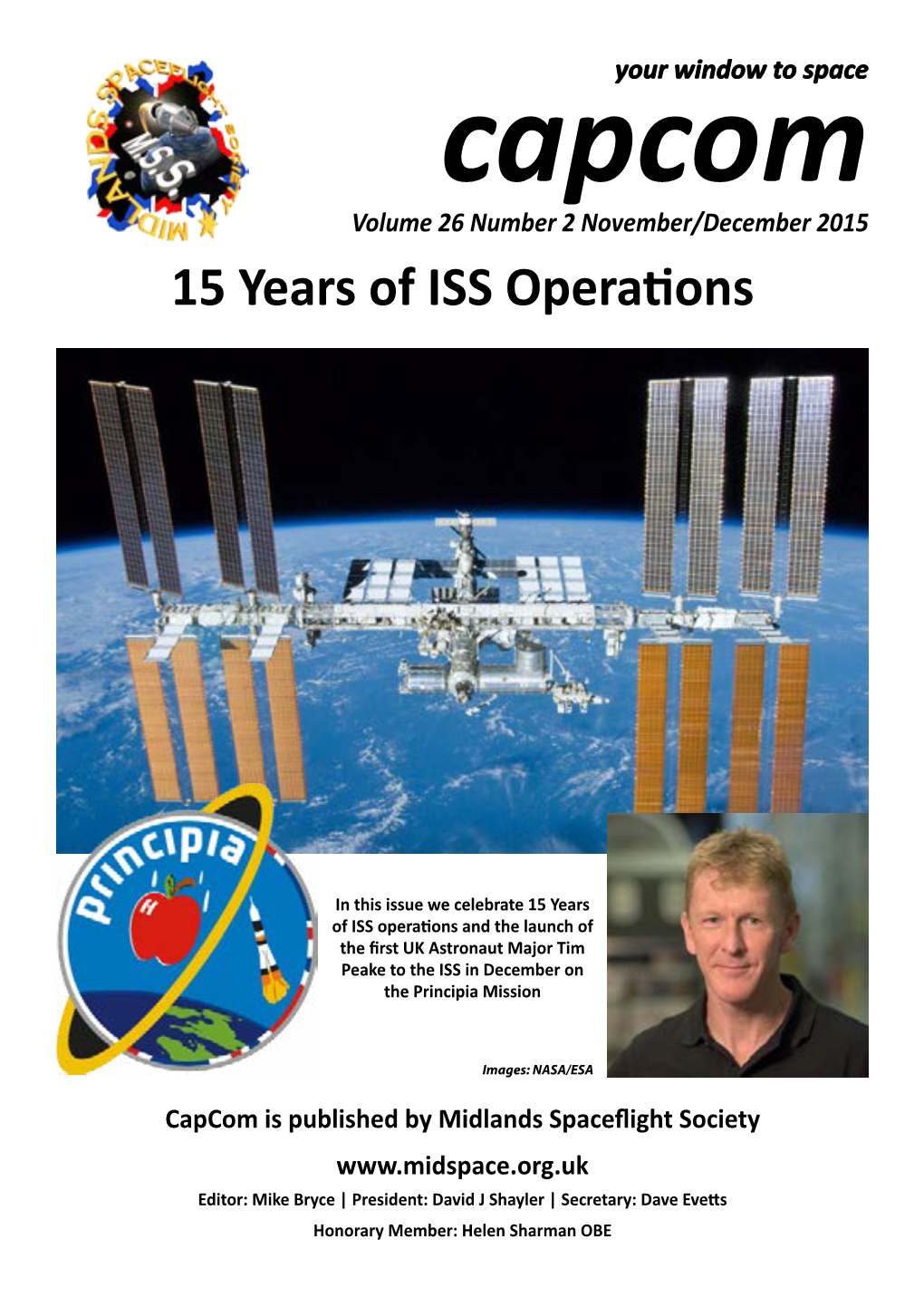 Capcom Volume 26 Number 2 November/December 2015 15 Years of ISS Operations