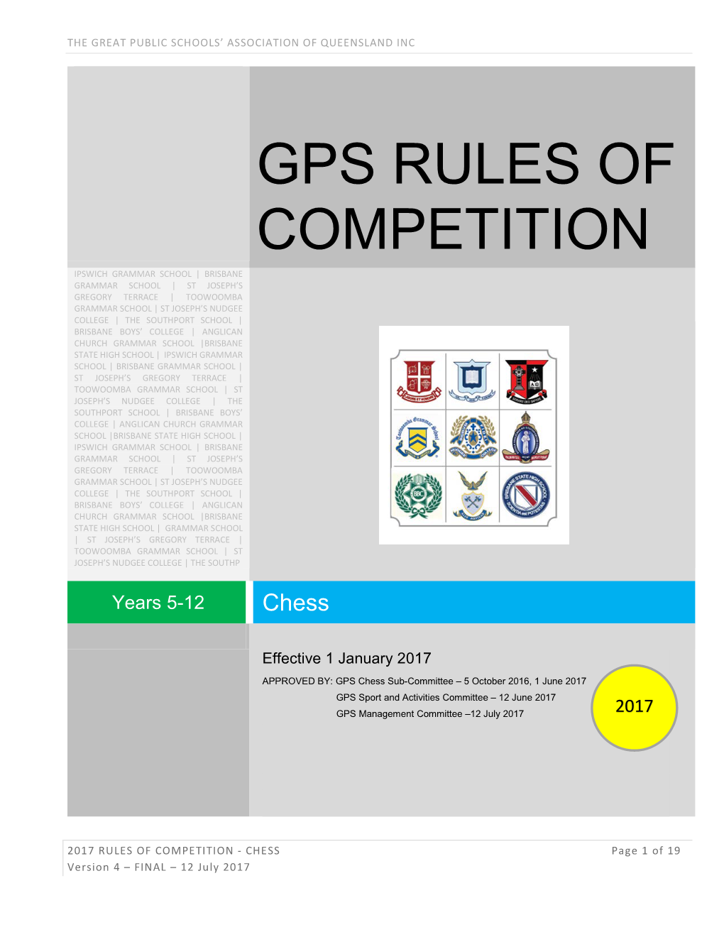 Gps Rules of Competition