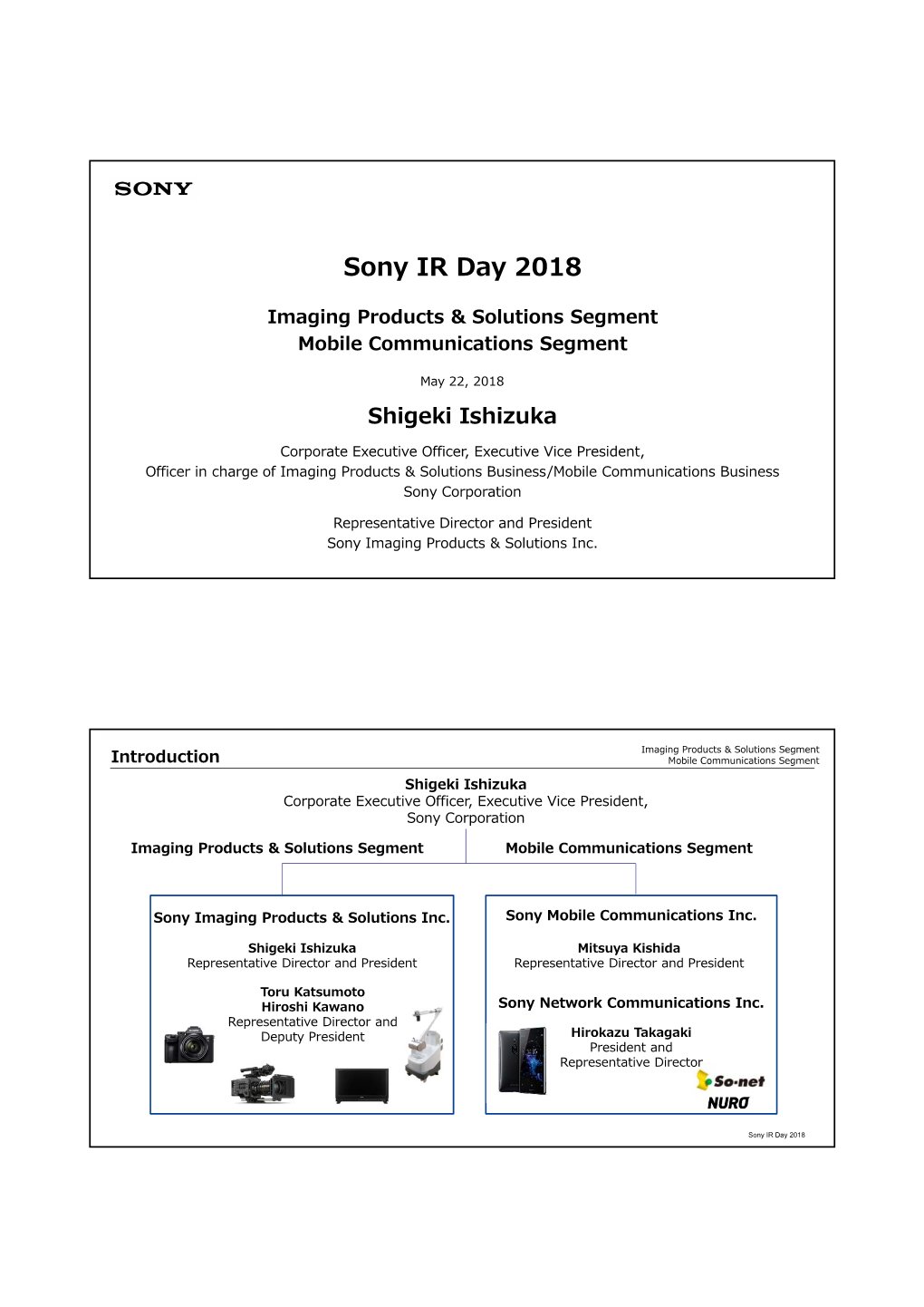 Sony IR Day 2018 IP&S MC E