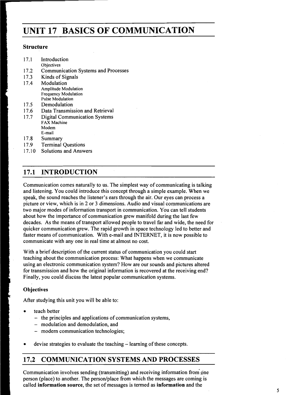 Unit 17 Basics of Communication