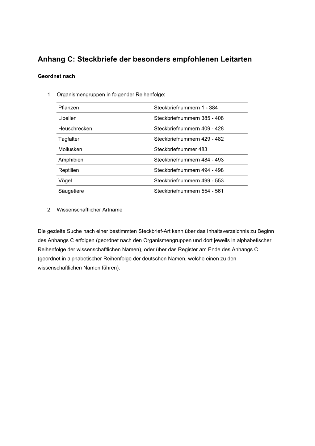 Anhang C: Steckbriefe Der Besonders Empfohlenen Leitarten