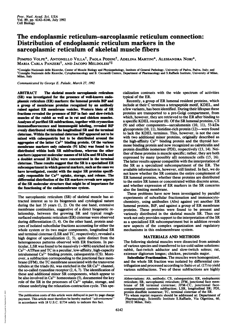 The Endoplasmic Reticulum-Sarcoplasmic Reticulum Connection