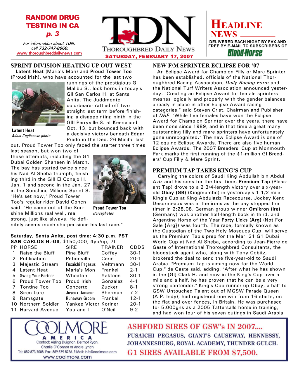 HEADLINE NEWS • 2/17/07 • PAGE 2 of 4