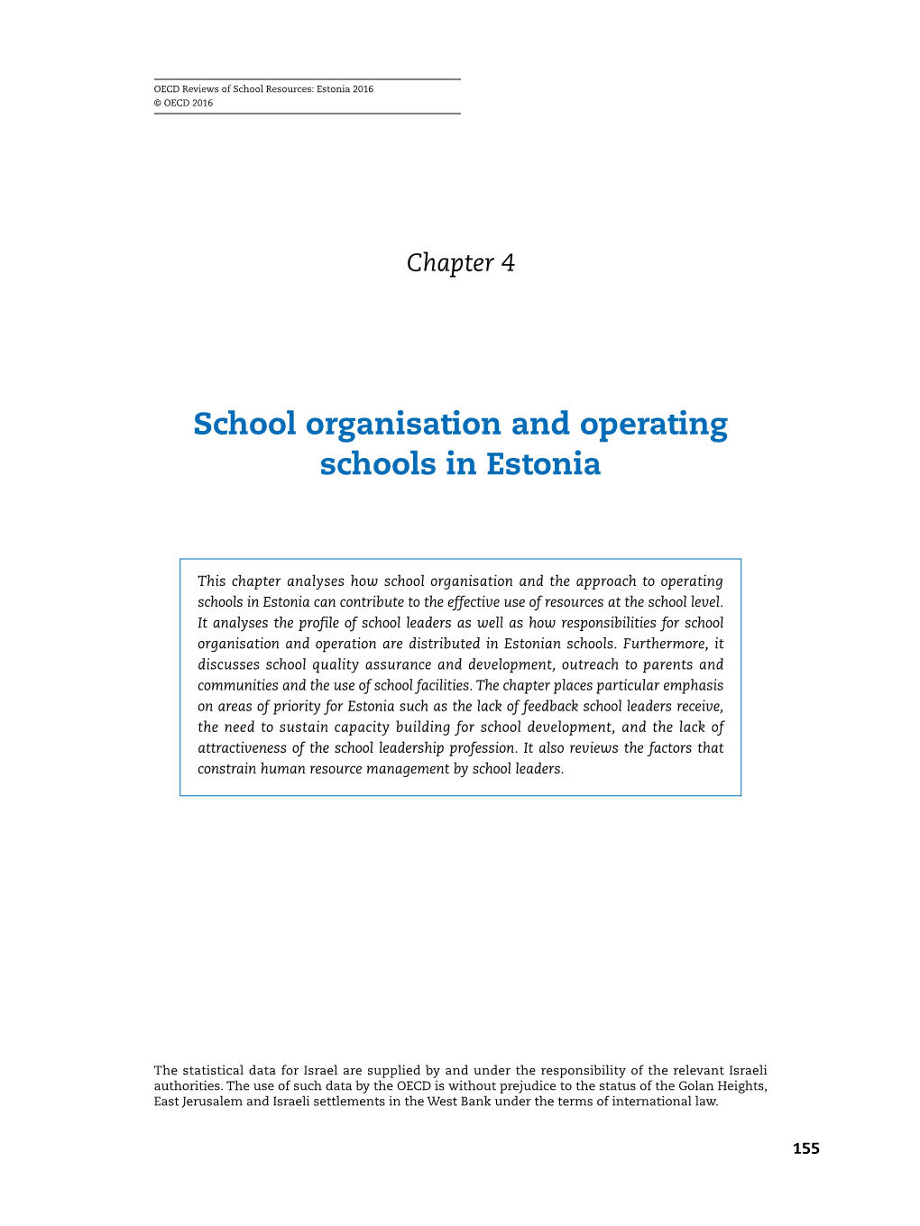 School Organisation and Operating Schools in Estonia