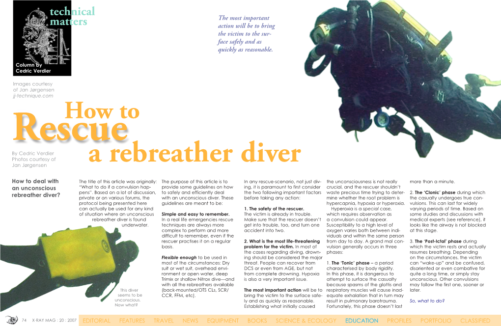 Rescue How to a Rebreather Diver