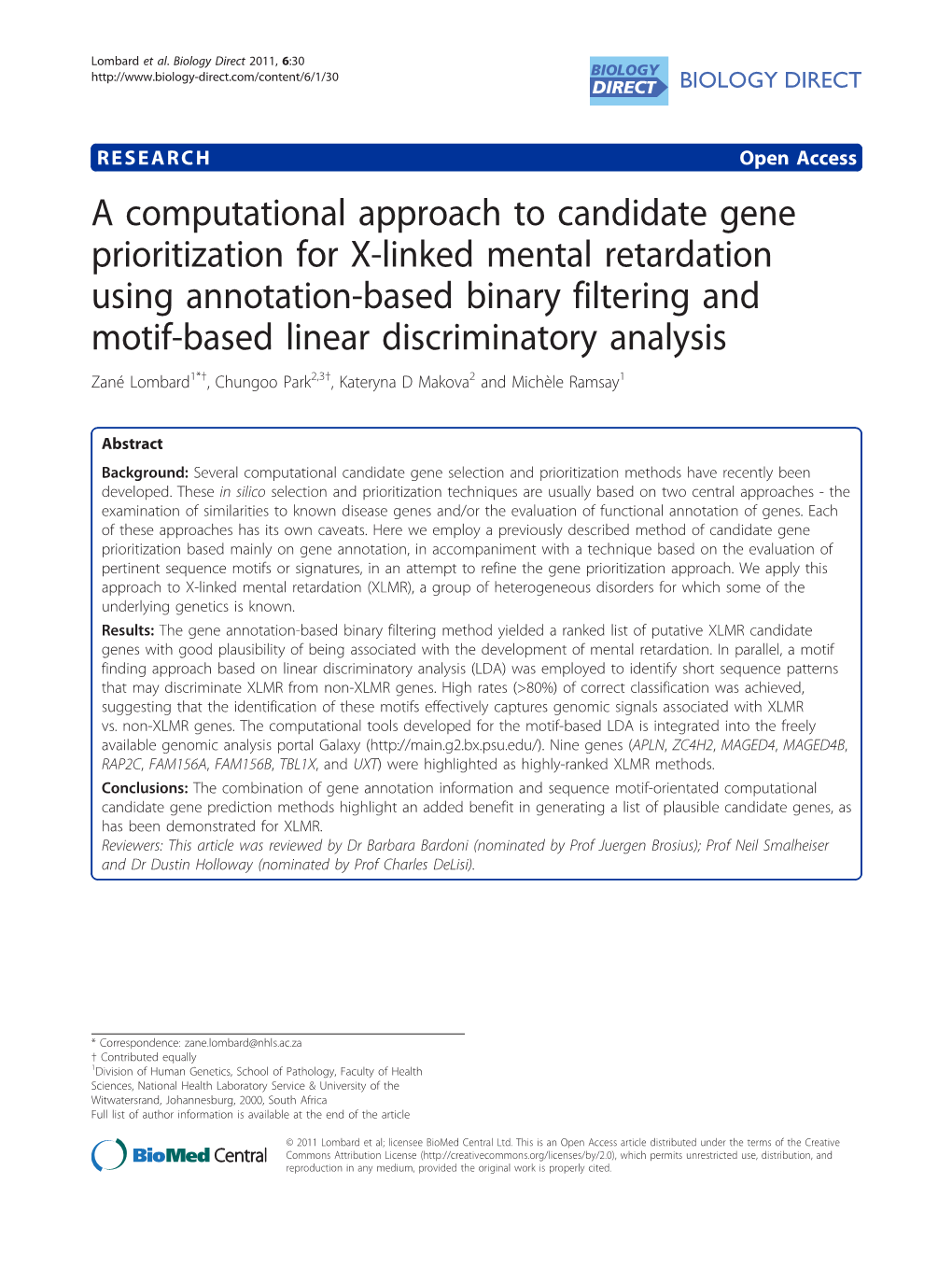 A Computational Approach to Candidate Gene Prioritization for X