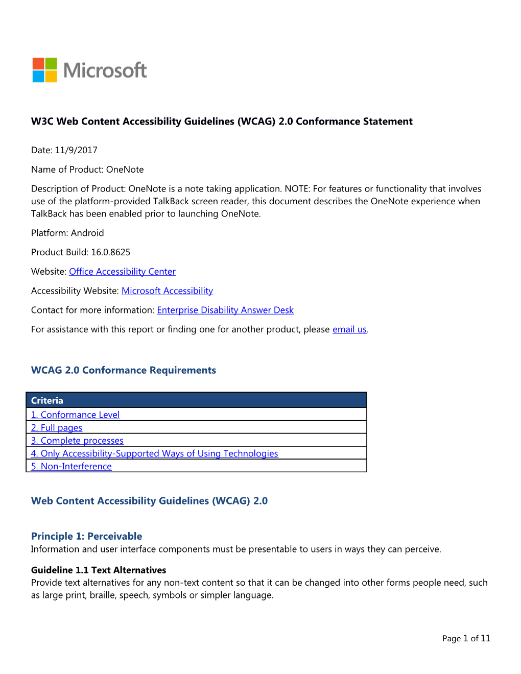 W3C Web Content Accessibility Guidelines (WCAG) 2.0 Conformance Statement s3