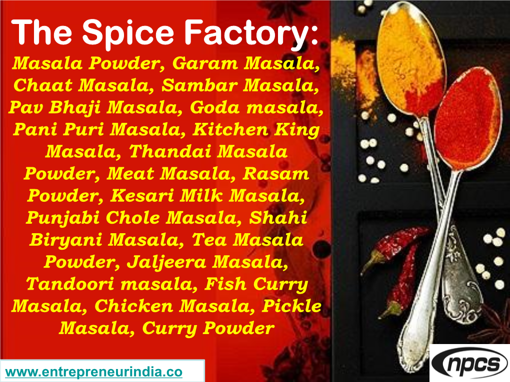 The Spice Factory: Masala Powder, Garam Masala, Chaat Masala