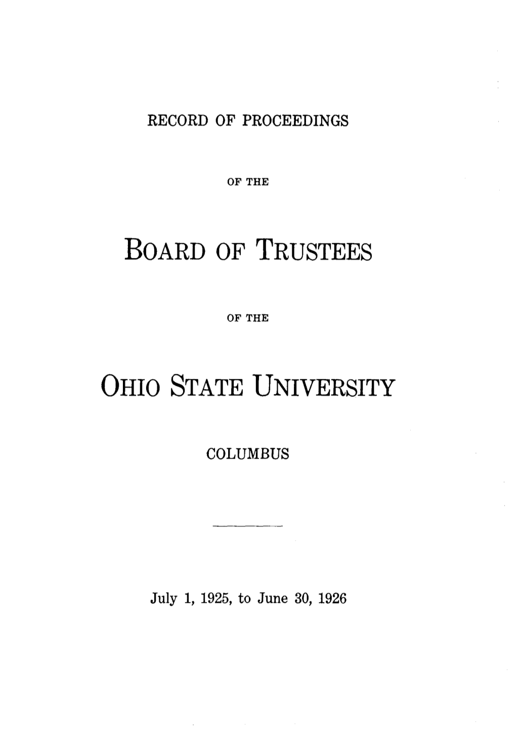 Board of Trustees Ohio State University