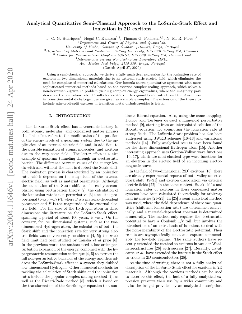 Analytical Quantitative Semi-Classical Approach to the Losurdo-Stark Eﬀect and Ionization in 2D Excitons