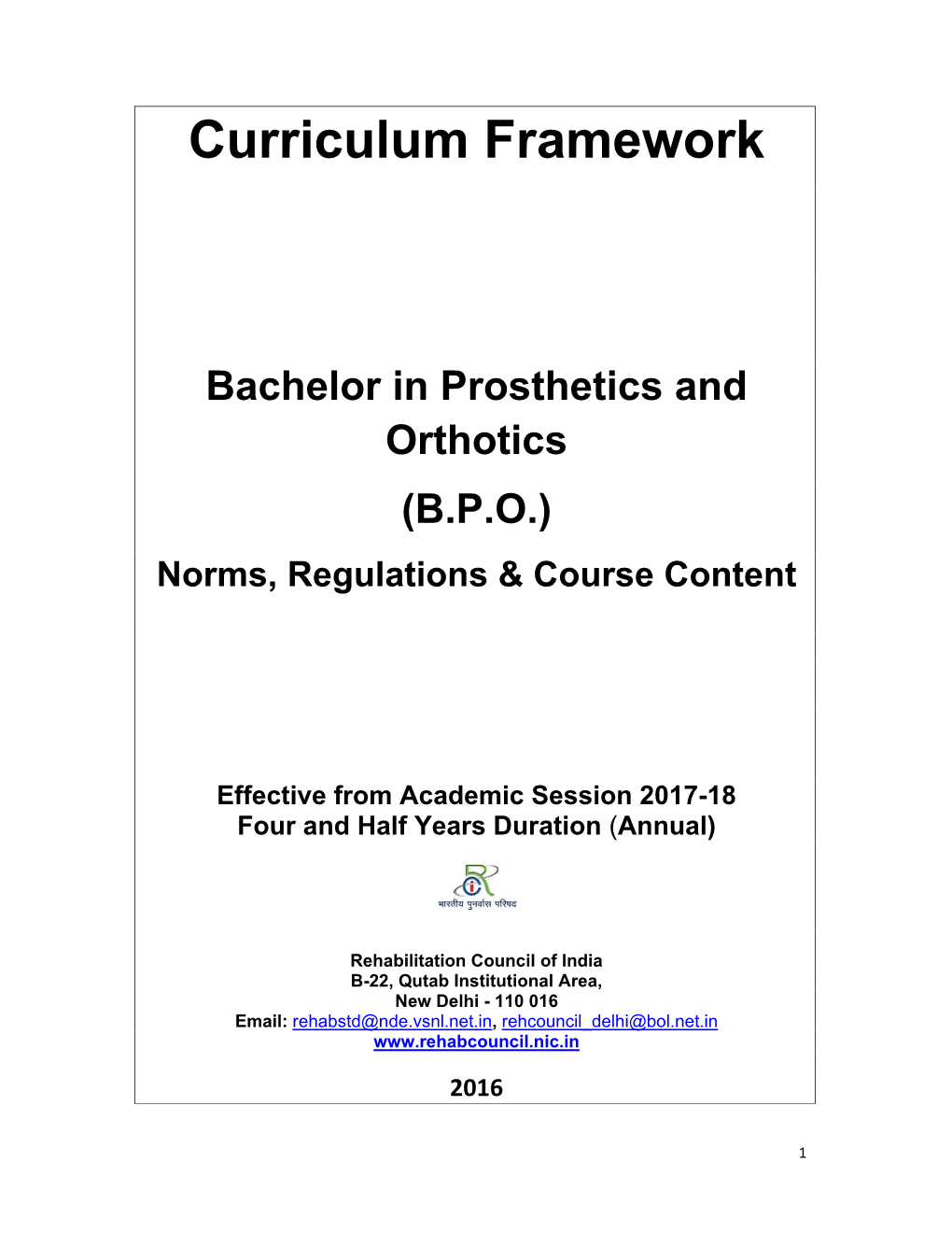 Curriculum Framework