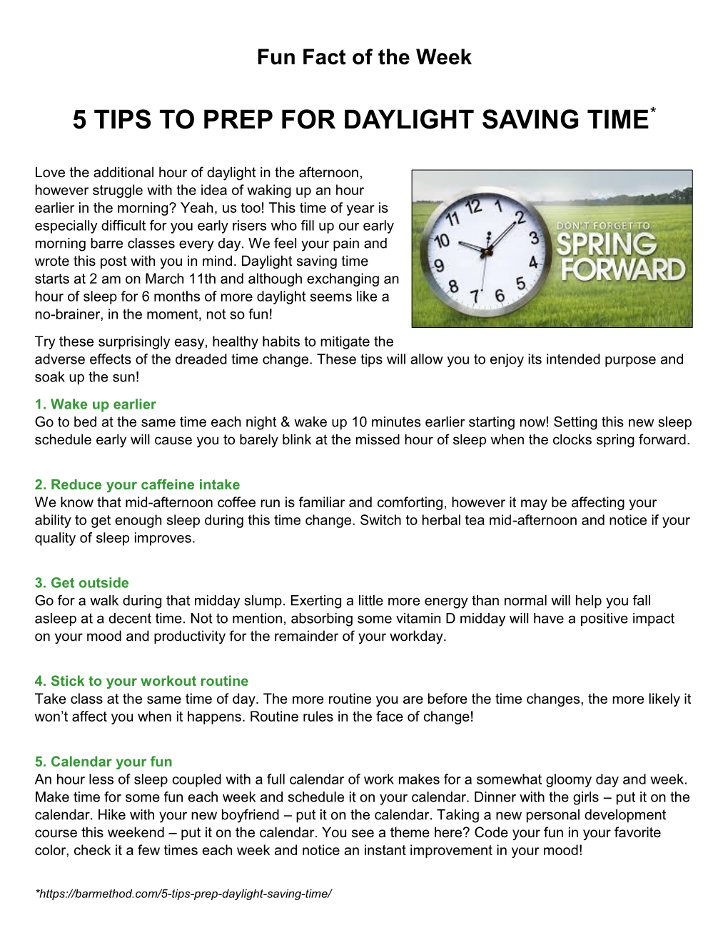 5 Tips to Prep for Daylight Saving Time*