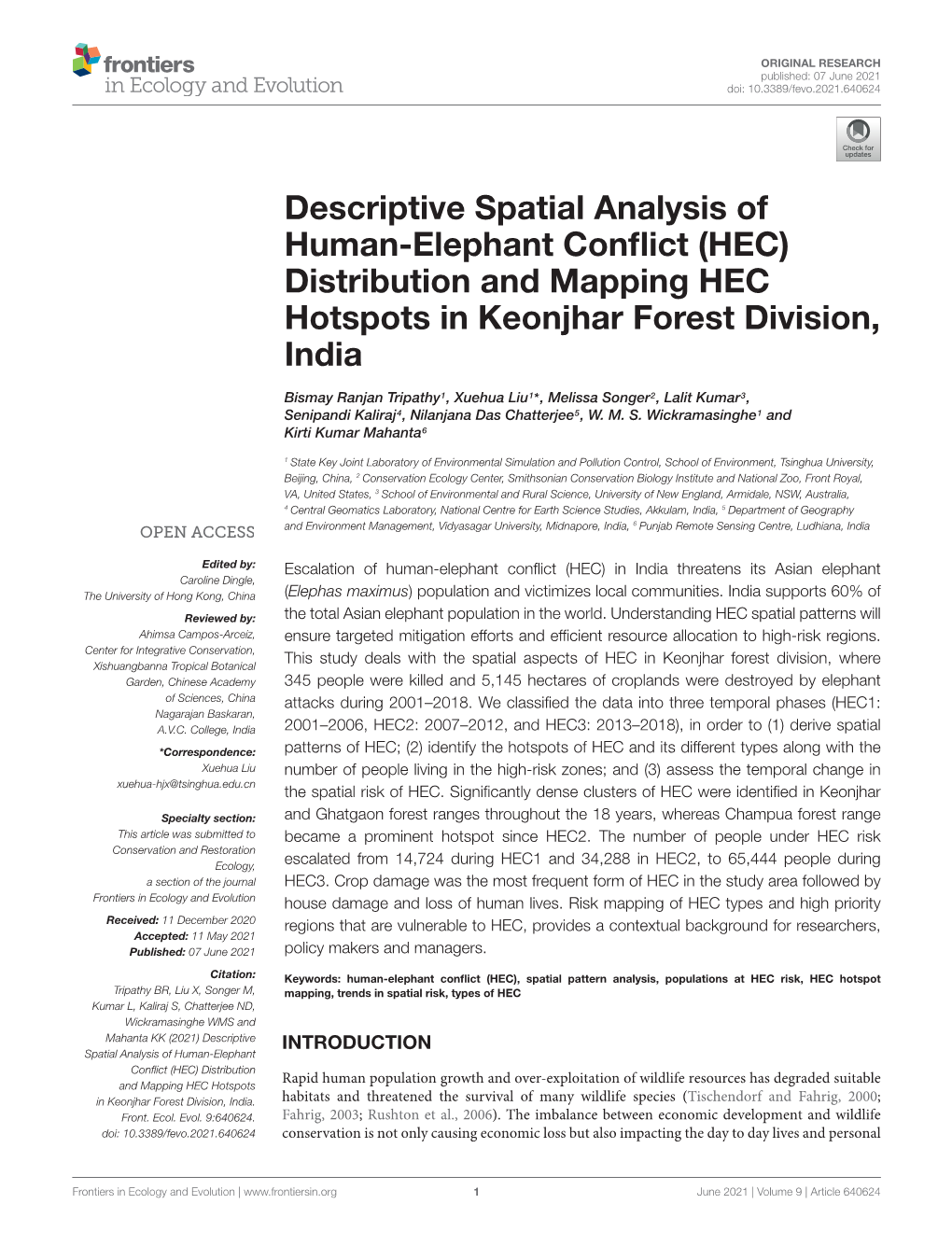 Descriptive Spatial Analysis of Human-Elephant Conflict (HEC)