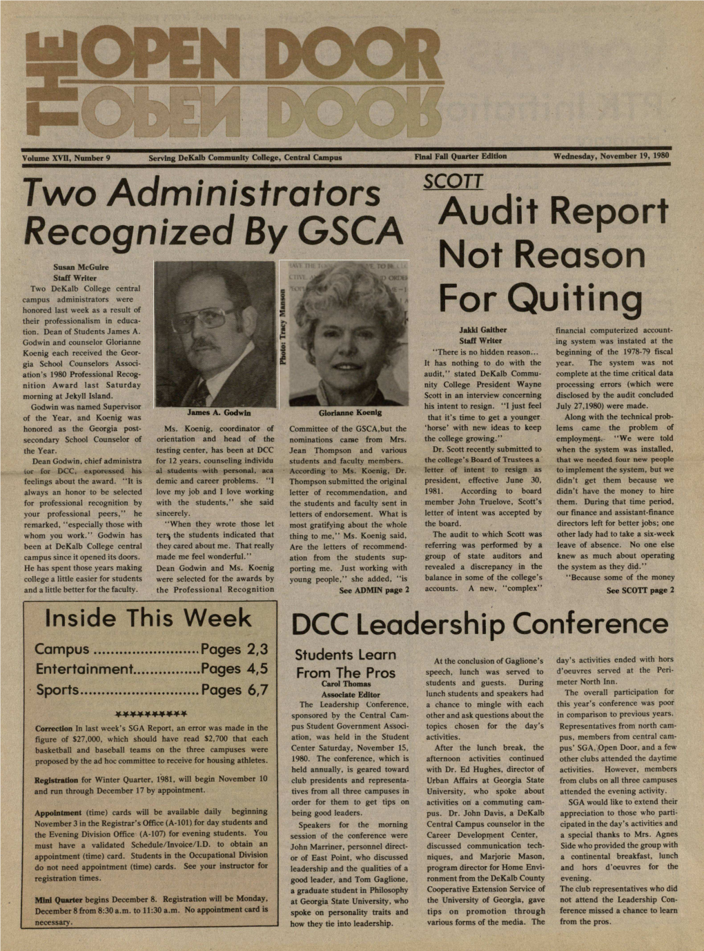 Audit Report Not Reason for Quiting