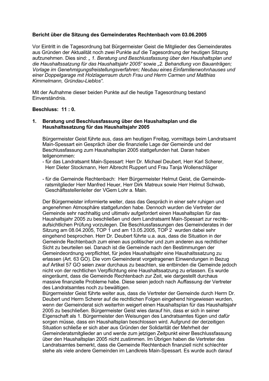 Bericht GRS V. 03.06.2005 Fürs Internet