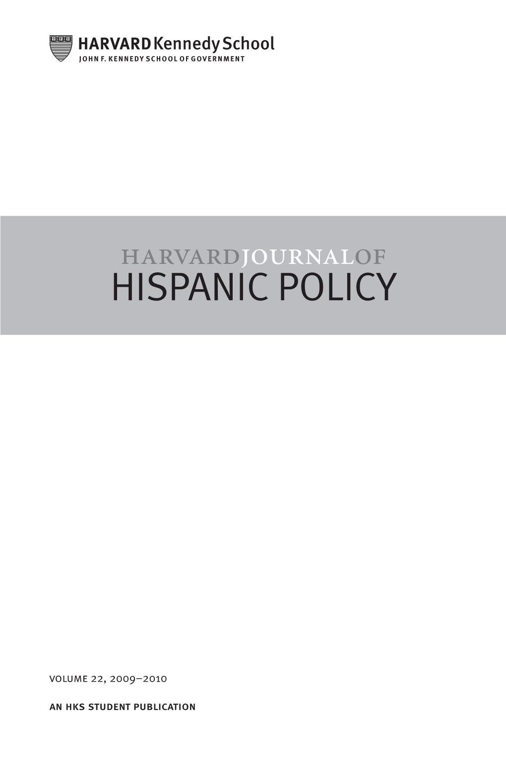 HKS Journal of Hispanic Policy