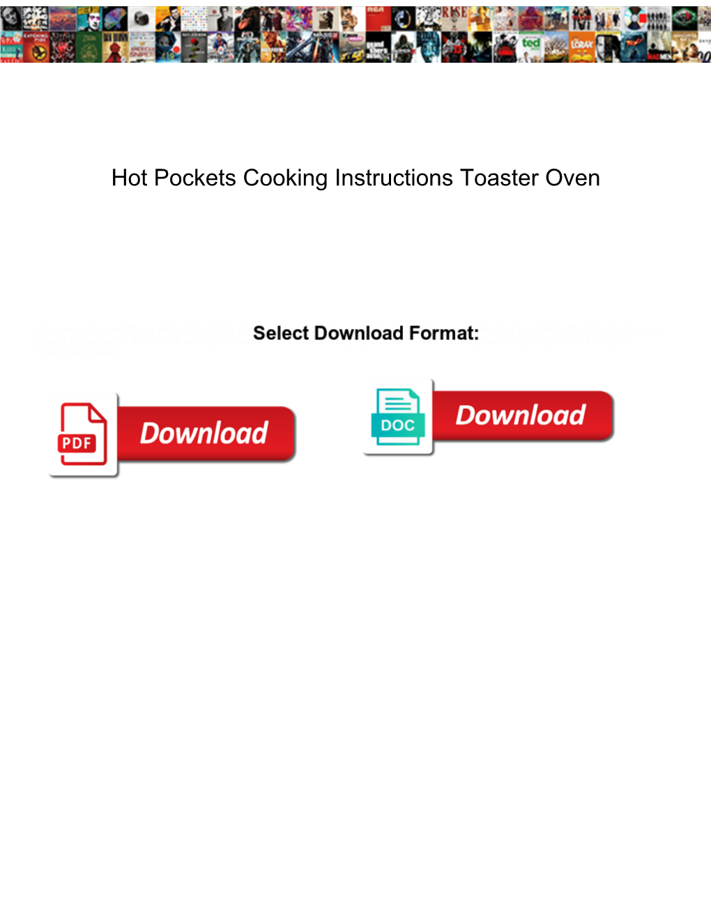 Hot Pockets Cooking Instructions Toaster Oven
