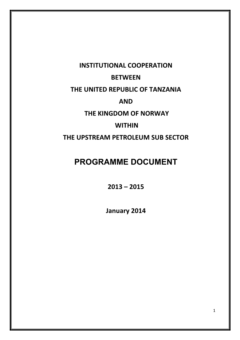 Programme Document