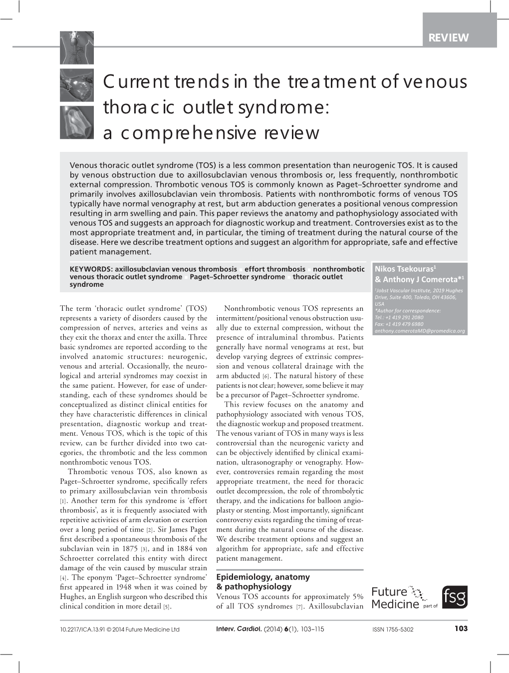 Current Trends in the Treatment of Venous Thoracic Outlet Syndrome: a Comprehensive Review