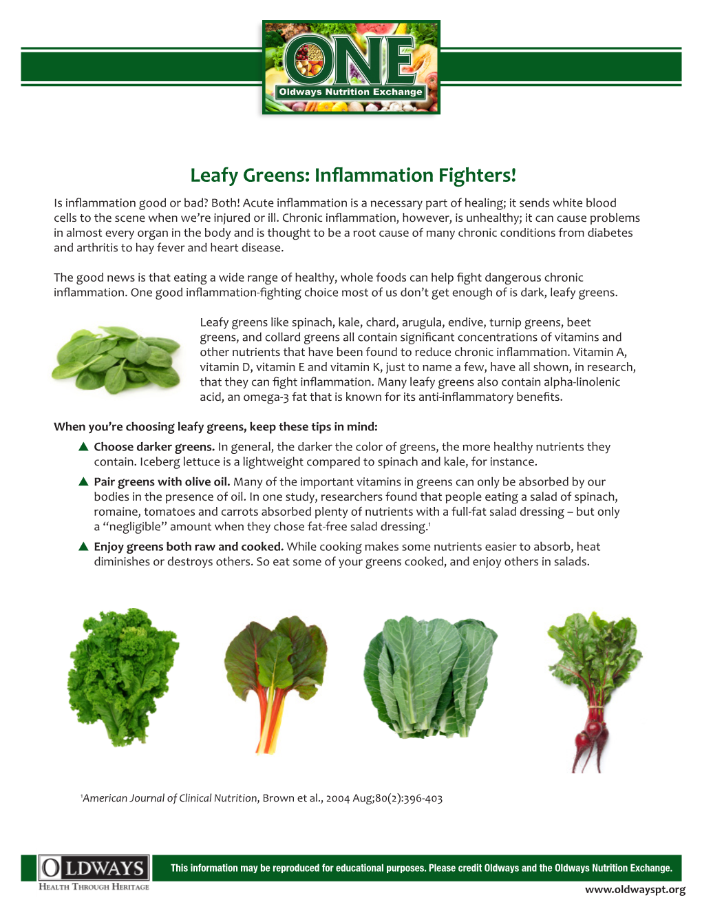 Leafy Greens: Inflammation Fighters!