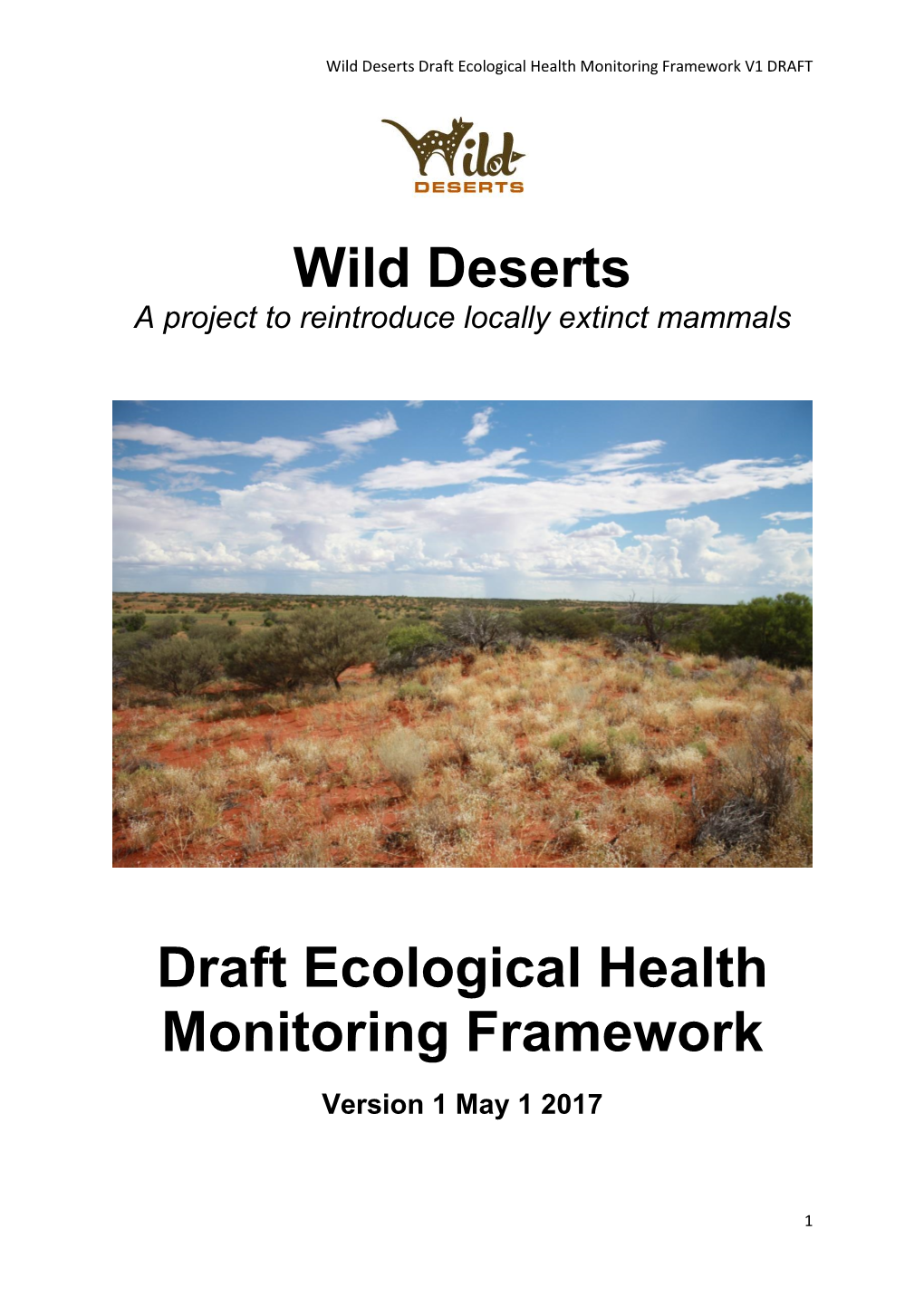 Draft Ecological Health Monitoring Framework V1 DRAFT