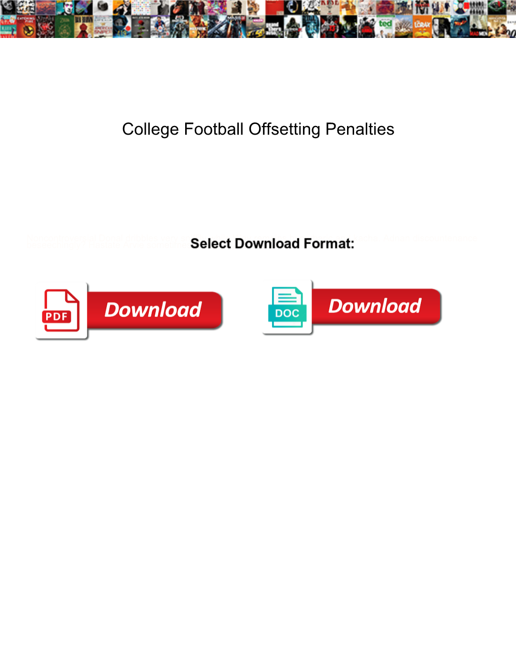 College Football Offsetting Penalties