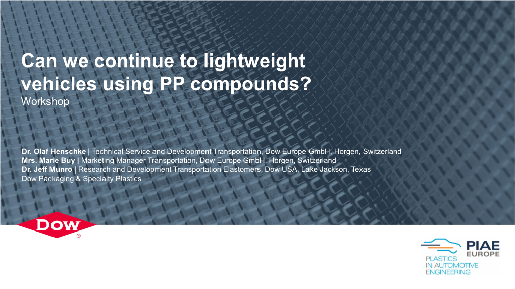 Vehicle Lightweighting Improving the Performance of TPO Using Poes