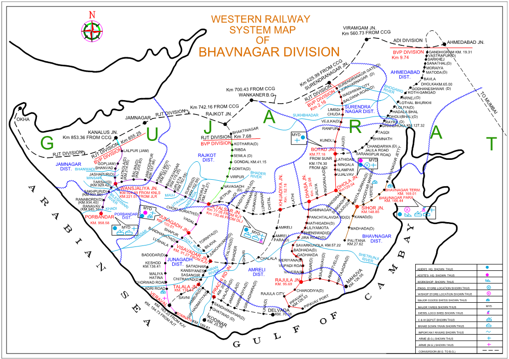 SYSTEM MAP Km 560.73 from CCG of ADI DIVISION AHMEDABAD JN