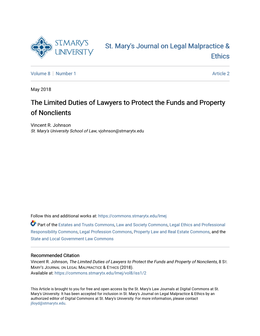 The Limited Duties of Lawyers to Protect the Funds and Property of Nonclients