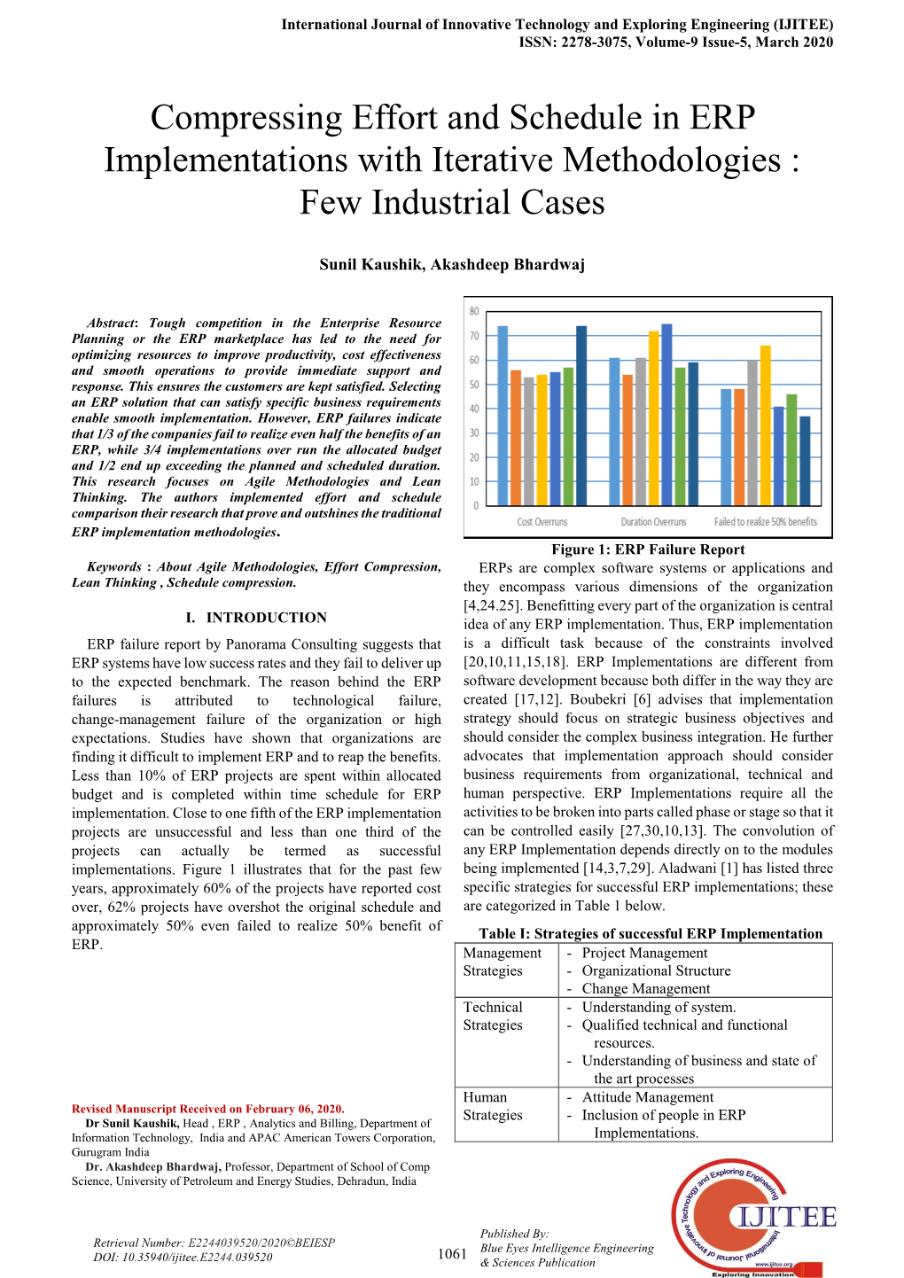 Compressing Effort and Schedule in ERP Implementations with Iterative Methodologies : Few Industrial Cases