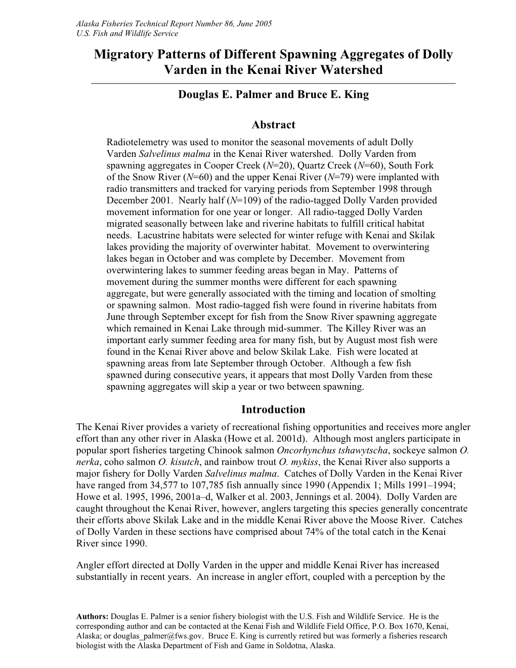 Summary of Run Timing and Abundance of Adult Pacific Salmon