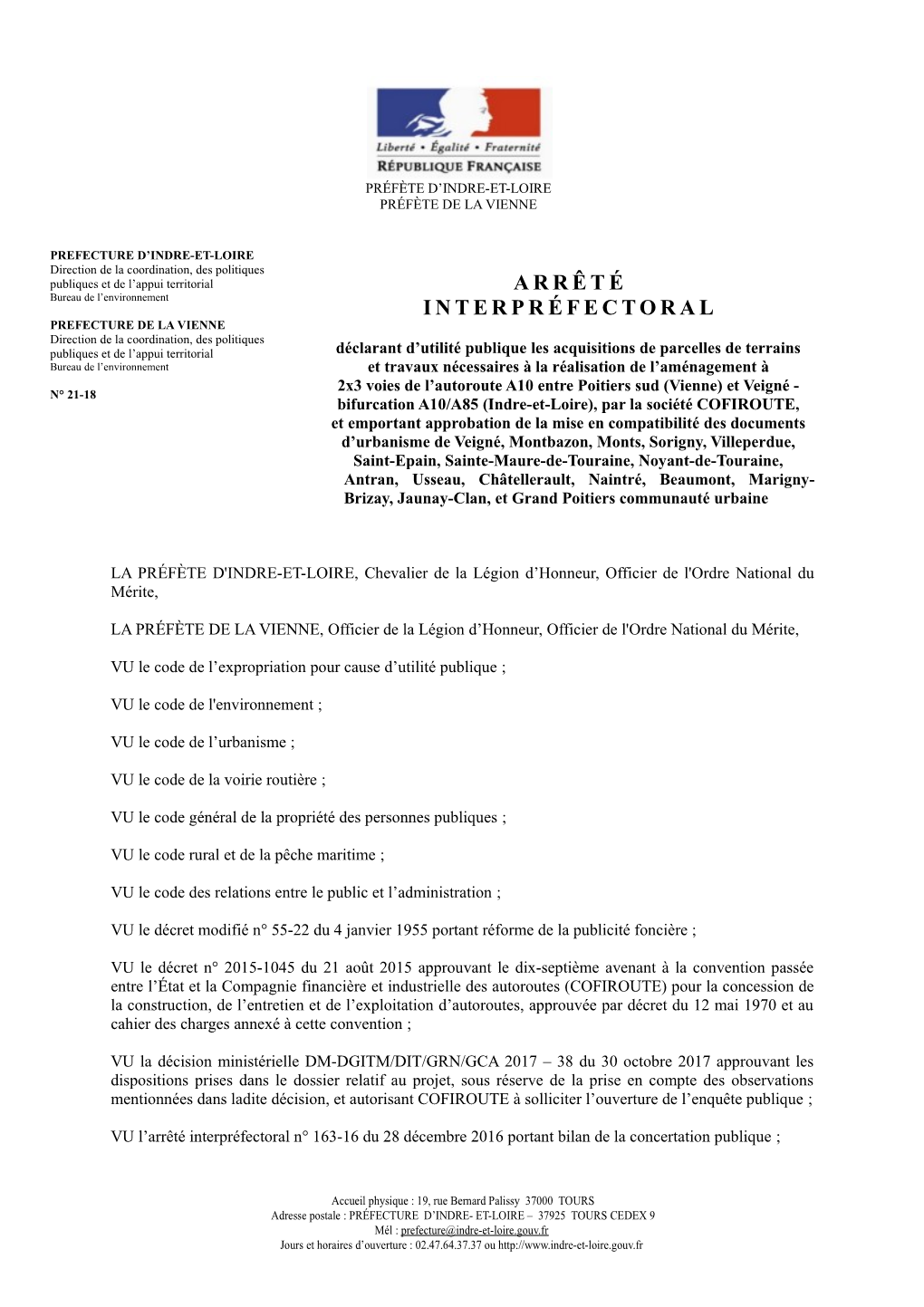 Arrêté Interpréfectoral Du 24 Juillet 2018