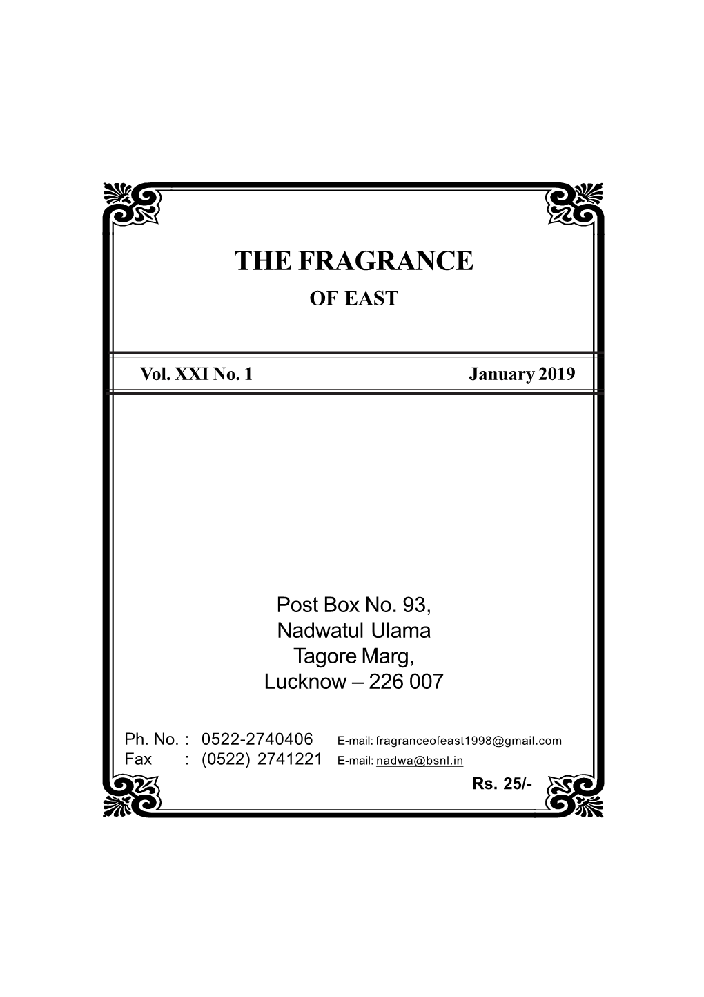 THE FRAGRANCE of EAST Jan, 2019.Pmd