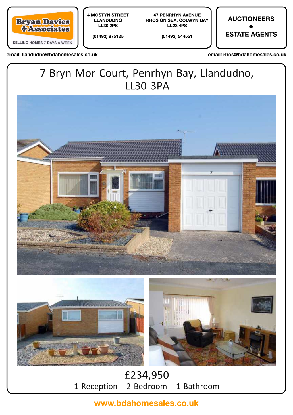 7 Bryn Mor Court, Penrhyn Bay, Llandudno, LL30 3PA £234,950