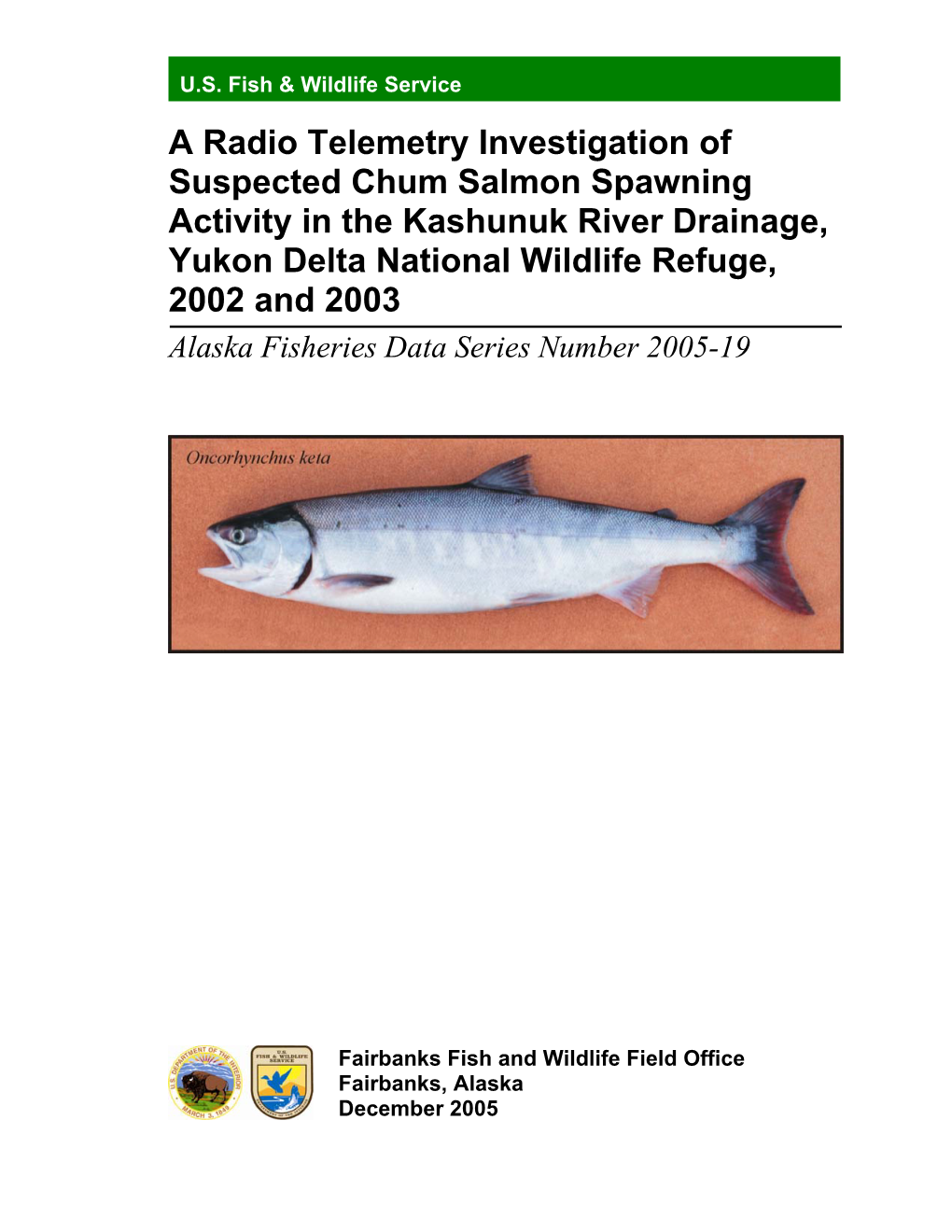 A Radio Telemetry Investigation of Suspected Chum Salmon