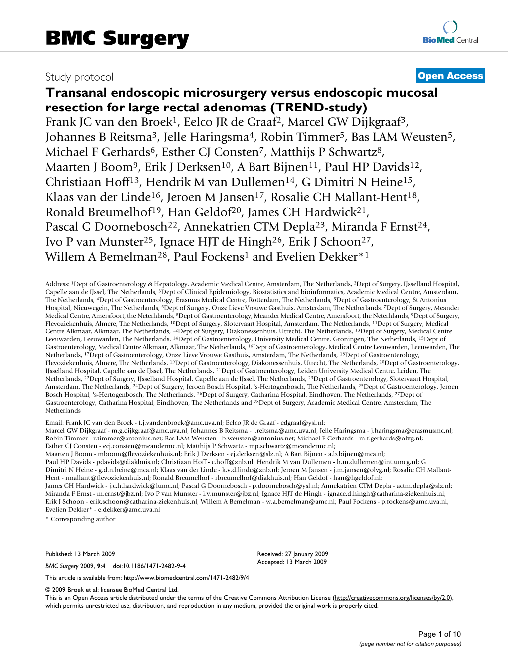 Transanal Endoscopic Microsurgery Versus Endoscopic Mucosal