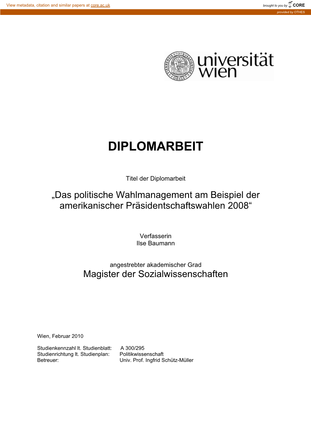 Das Politische Wahlmanagement Am Beispiel Der Amerikanischer Präsidentschfaftswahlen 2008