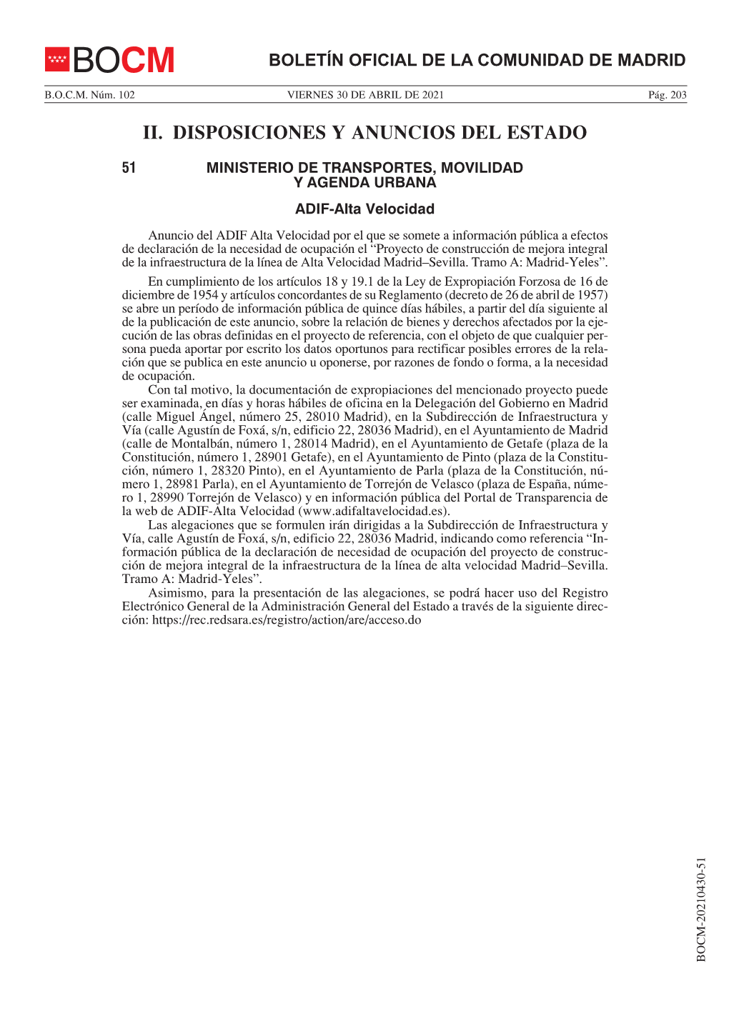 Ii. Disposiciones Y Anuncios Del Estado