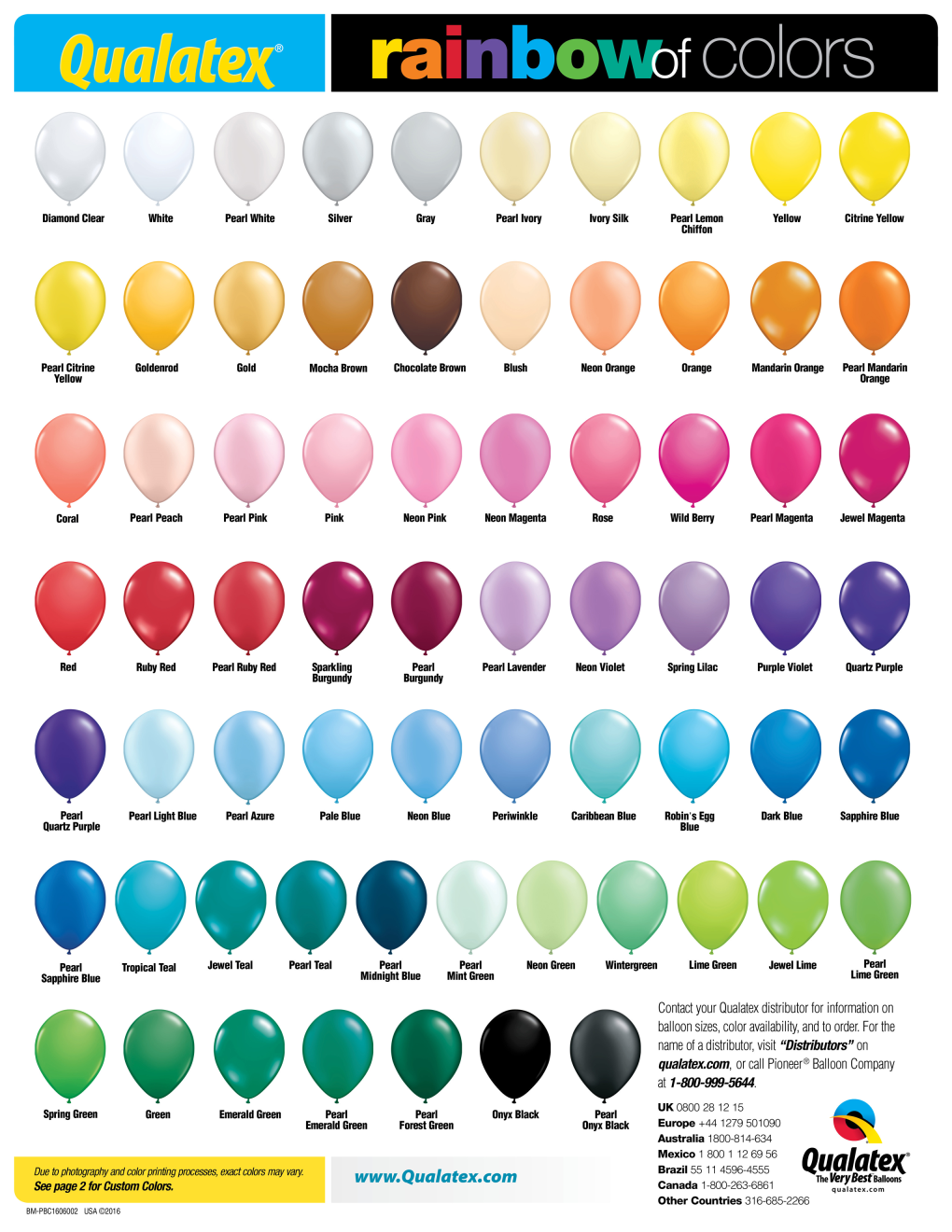 Qualatex Color Chart