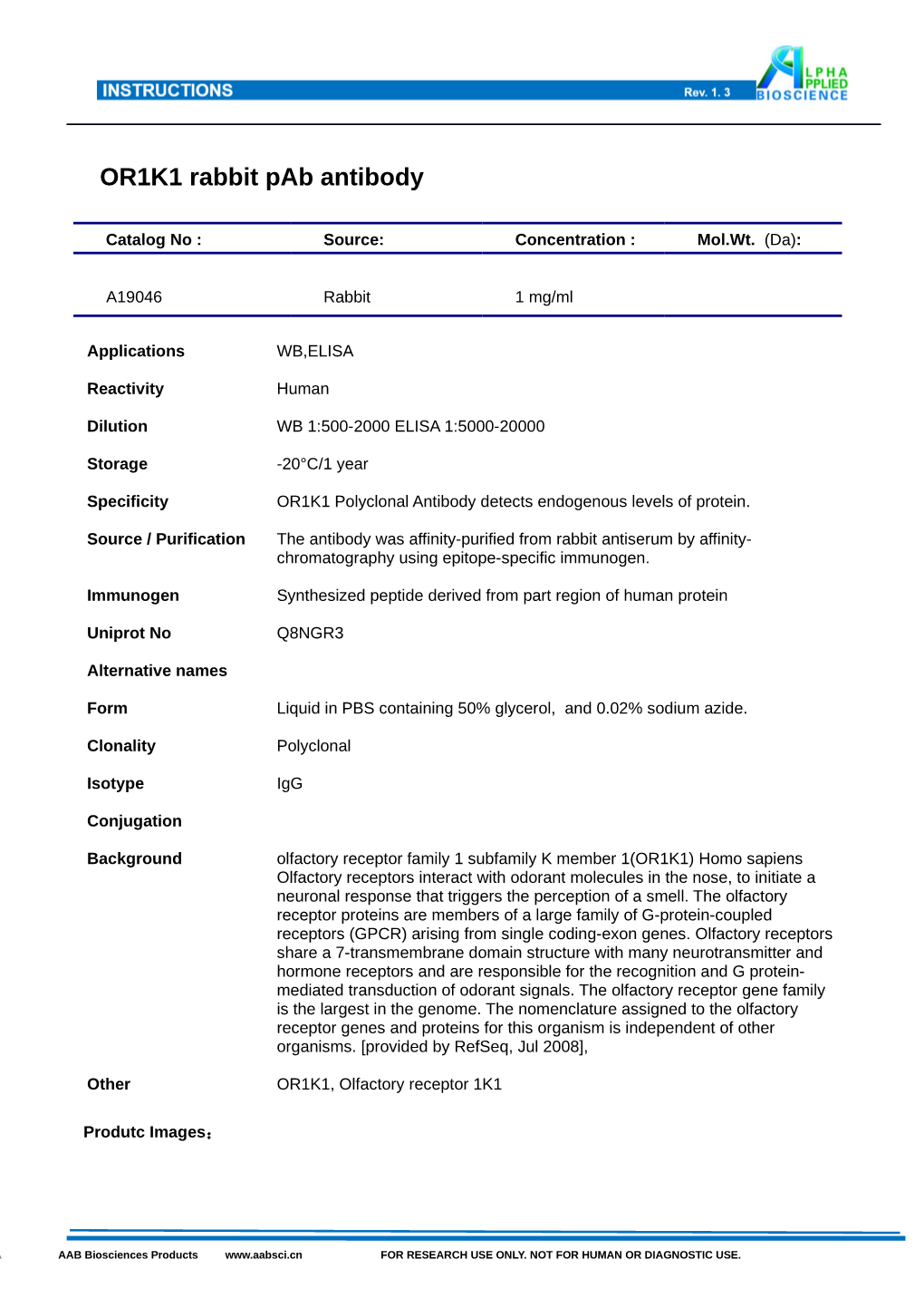 OR1K1 Rabbit Pab Antibody