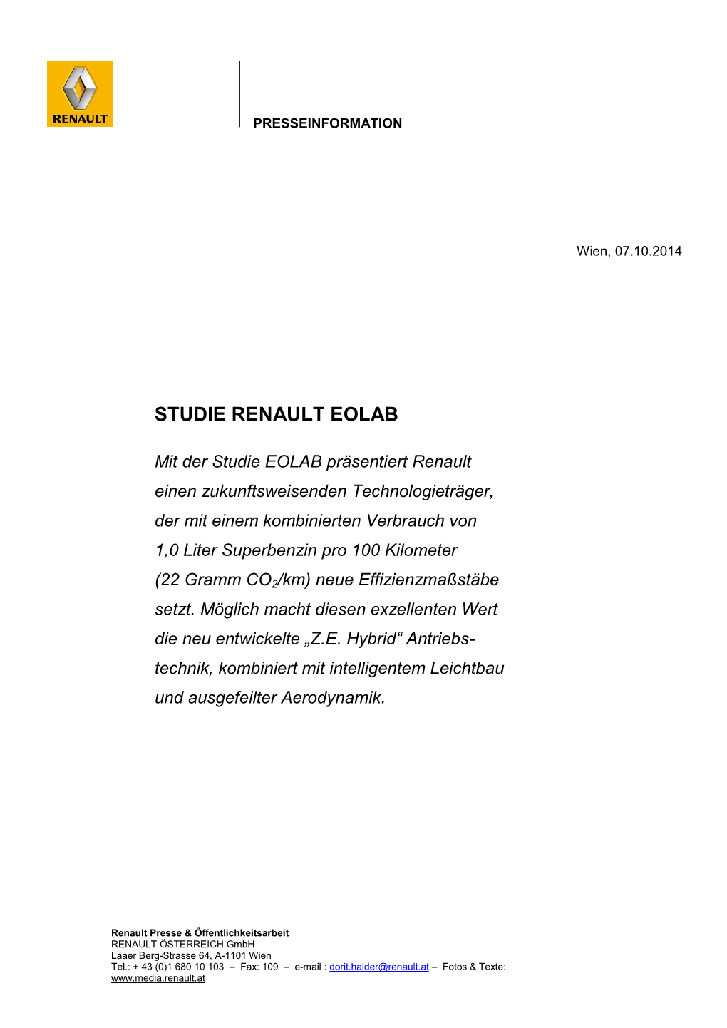 Studie Renault Eolab