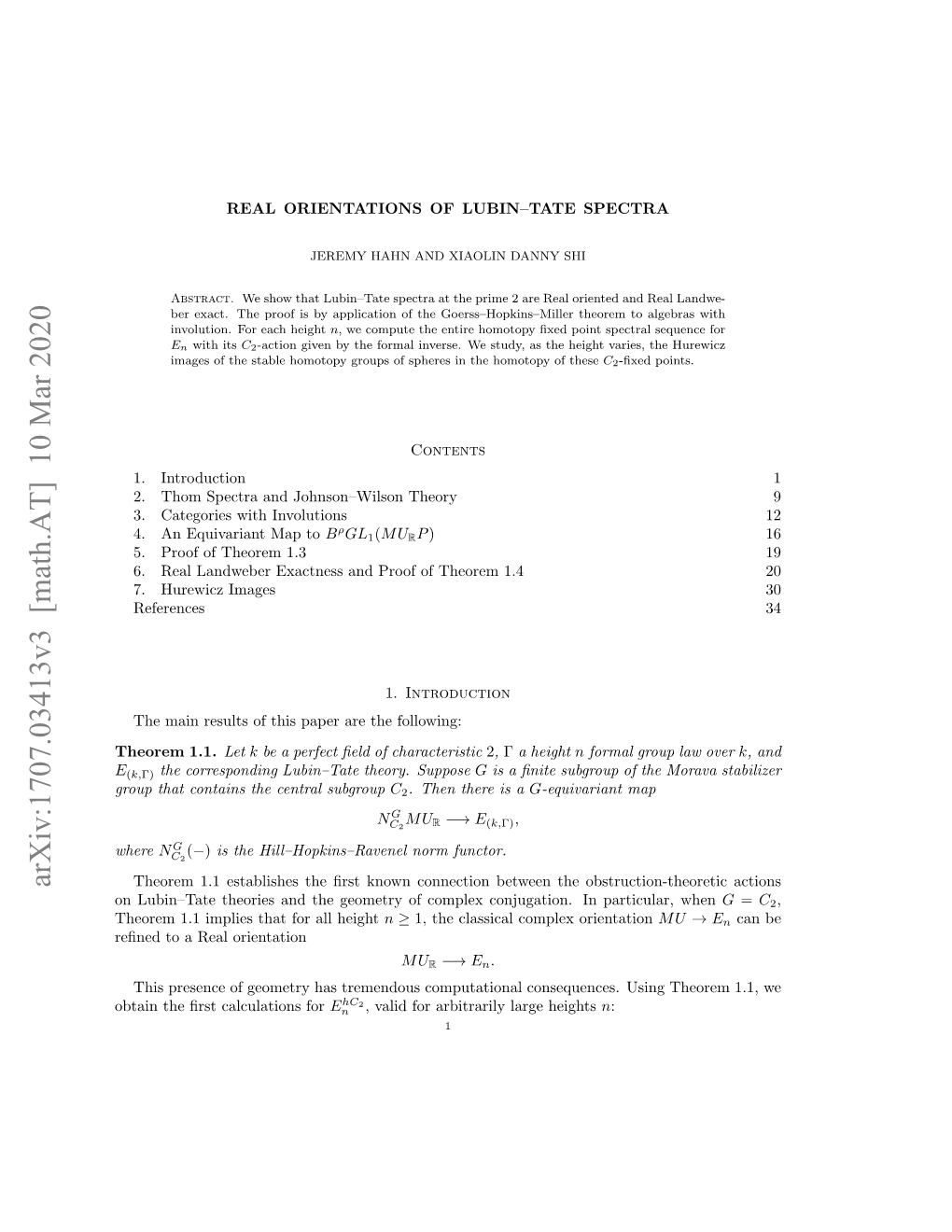 Arxiv:1707.03413V3 [Math.AT] 10 Mar 2020